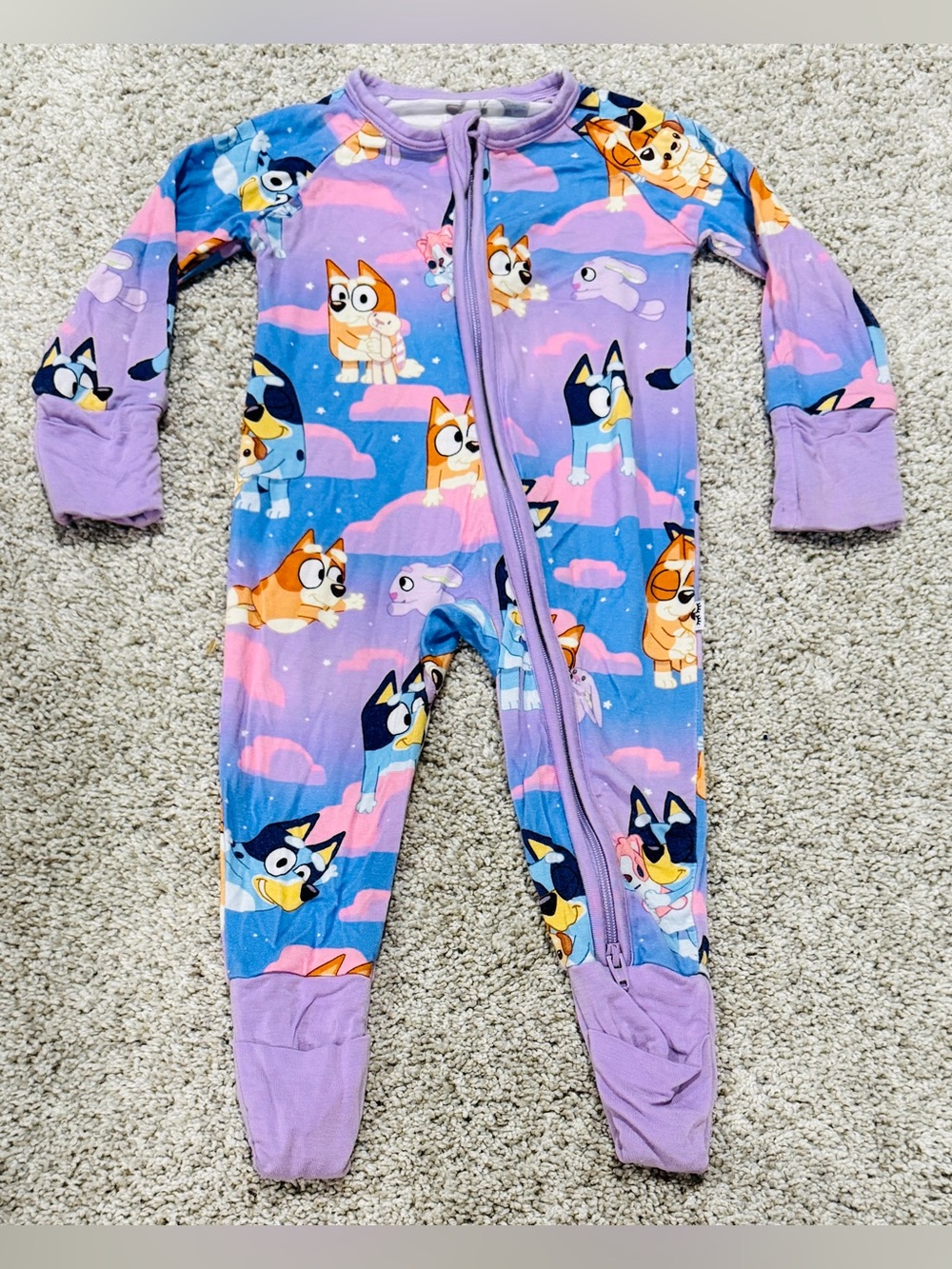 Little Sleepies Bluey Girls  bamboo One-Piece size 0-3M.